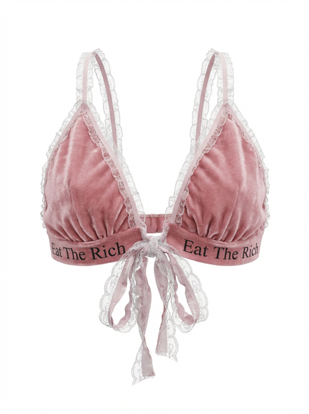 EAT THE RICH velvet bralette