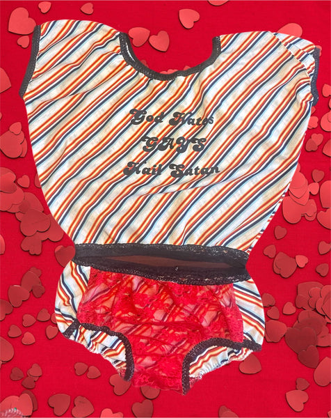 Med GOD HATES GAYS HAIL SATAN 666 2 piece set