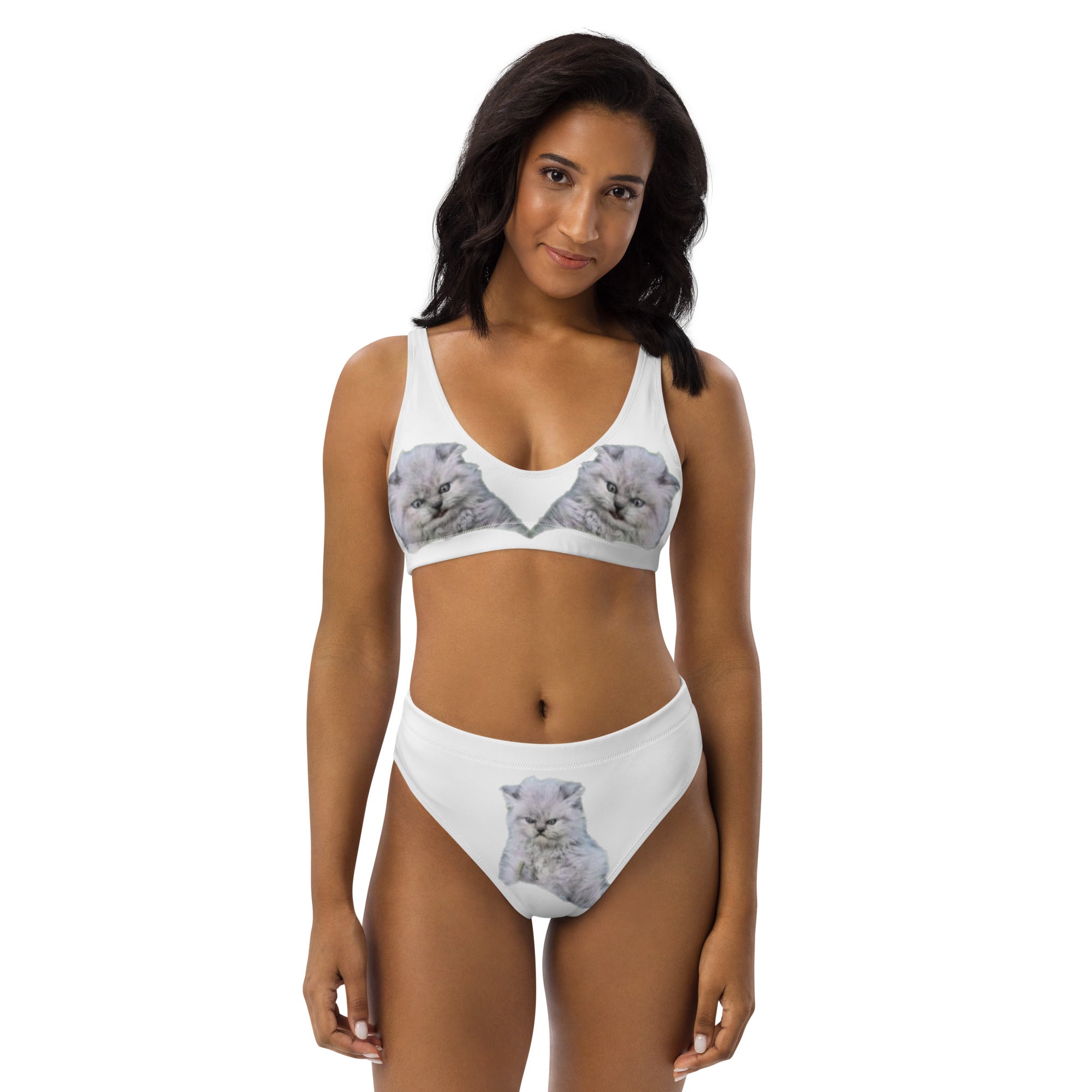 Kitty Cat Recycled high waisted bikini swimsuit