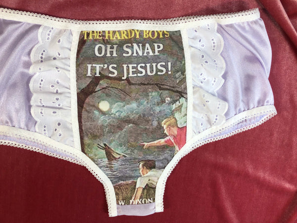 Hardy Boys/ Jesus• lilac purple tricot• High Waisted