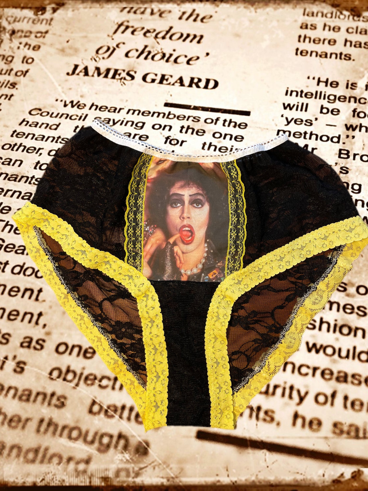 FRANK N FURTER•Sheer Black Lace• High Waisted